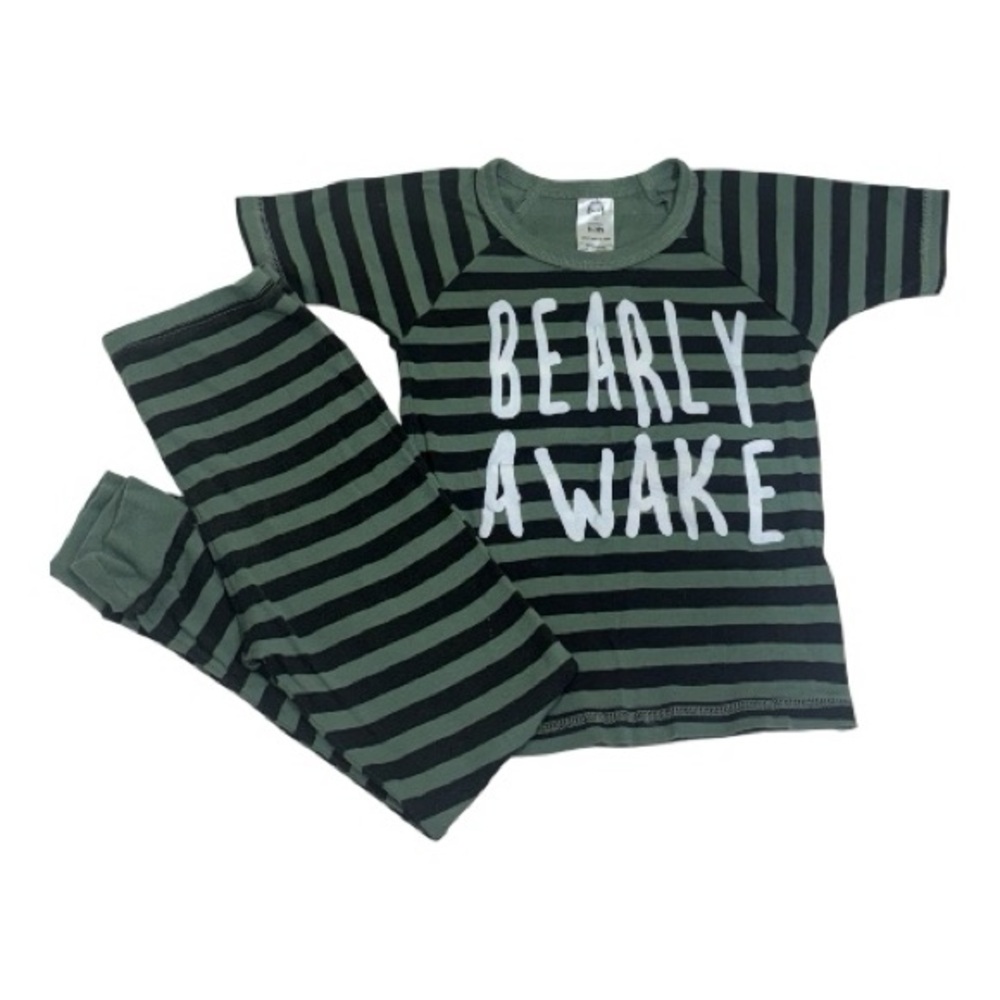 Gerber Kids Pajama Set - Black and Green Stripes